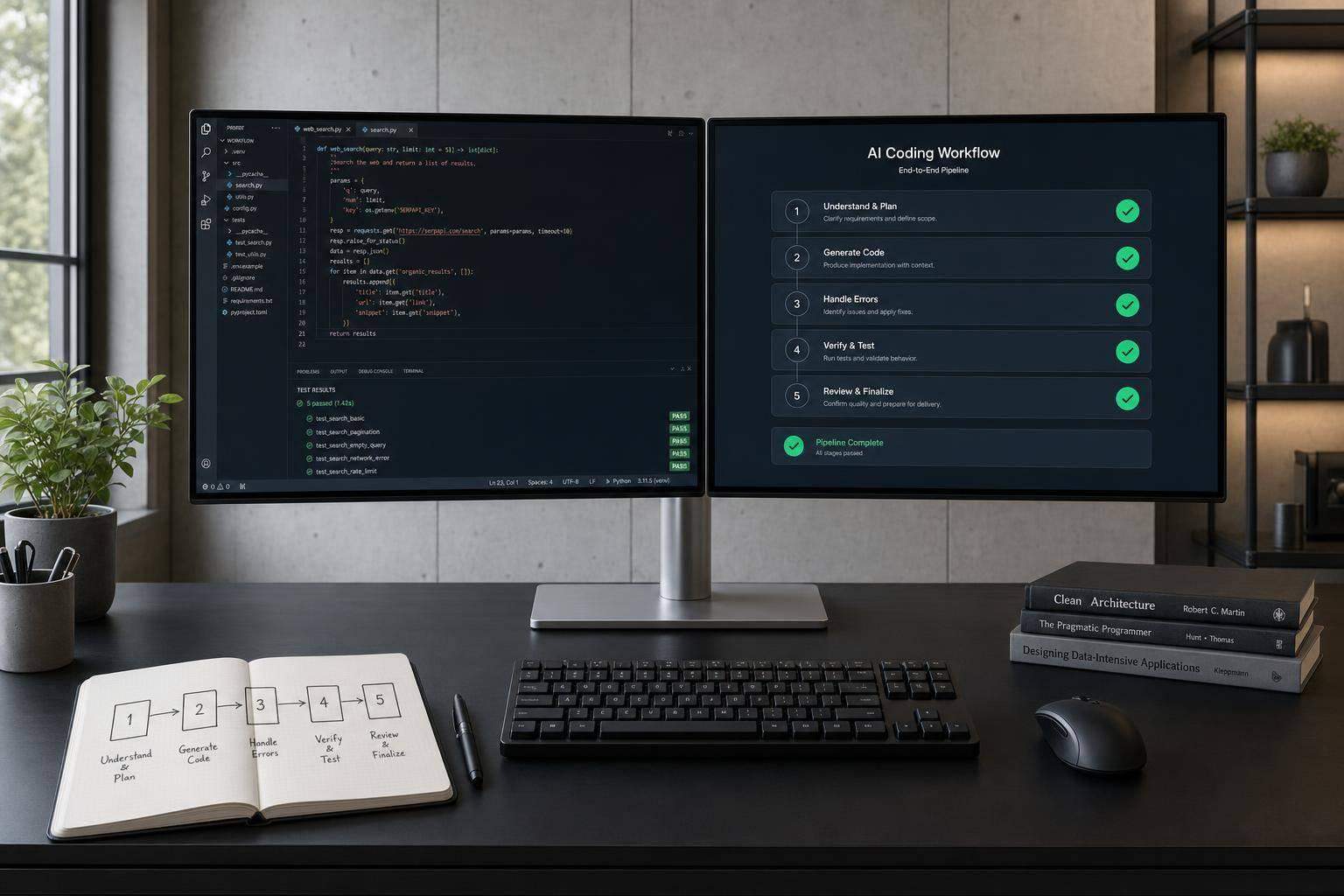 End-to-End AI Coding Workflow: A Production-Grade Pattern for Prompts, Error Handling, and Verification