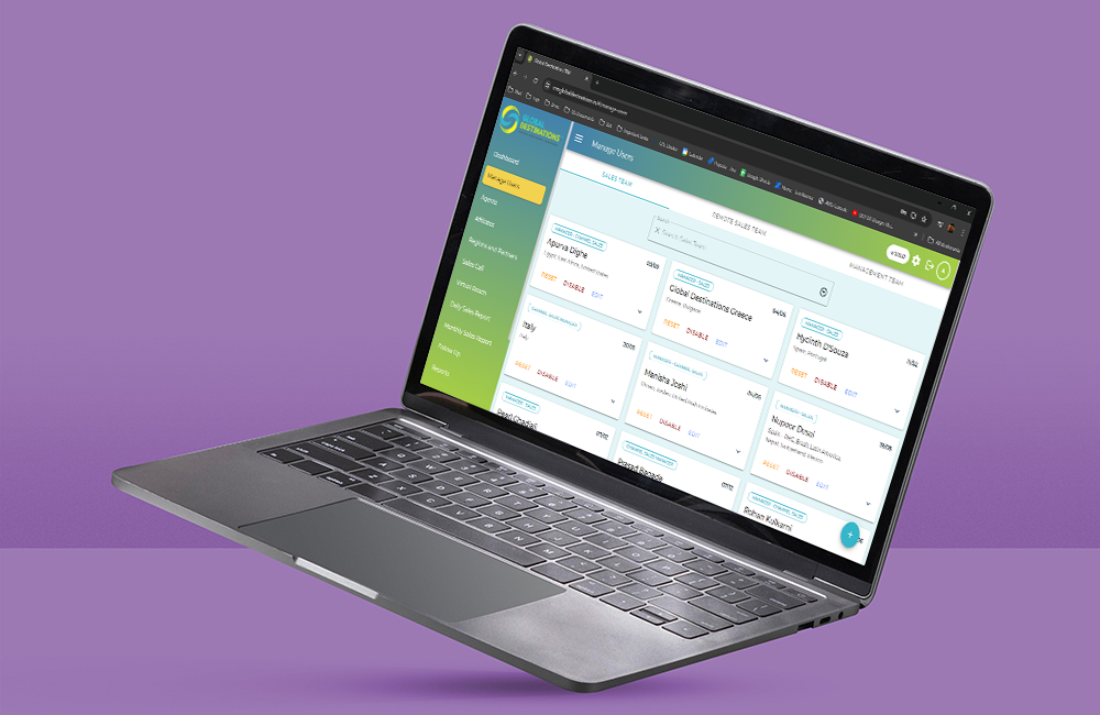 Global Destinations · Custom CRM & EMS software detail