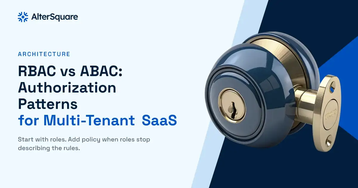 A door lock whose fixed brass keyway is being replaced by a programmable policy dial, encoding RBAC versus ABAC